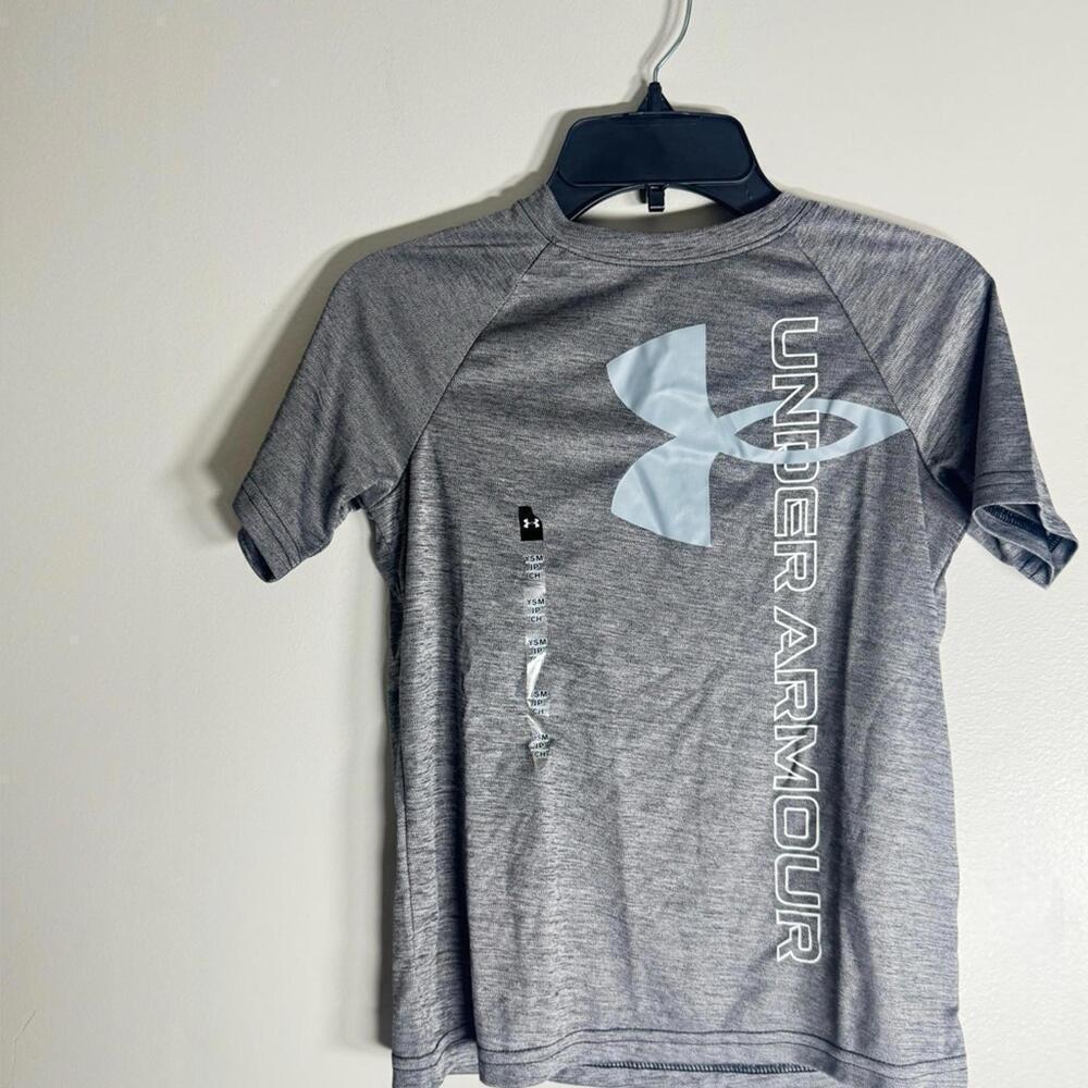 Under Armour Boys🔥❤️ shirt Tech Split Logo HybridShort Sleeve T shirt  L